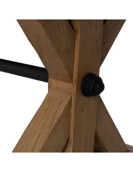 Grande Table à manger rustique chic Rectangulaire 8 personnes en Bois de chêne recyclé Marron Métal Noir Zuelia - 6
