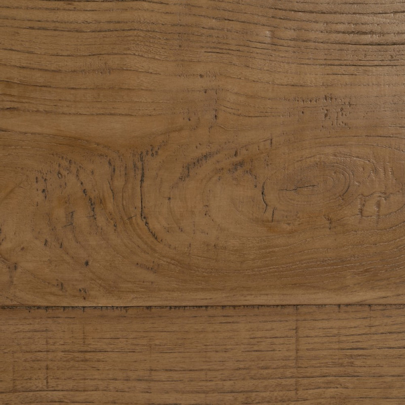 Grande Table à manger rustique chic Rectangulaire 8 personnes en Bois de chêne recyclé Marron Métal Noir Zuelia - 7