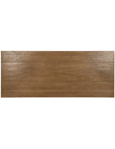 Grande Table à manger rustique chic Rectangulaire 8 personnes en Bois de chêne recyclé Marron Métal Noir Zuelia - 8