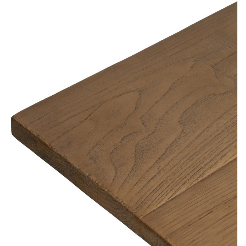 Grande Table à manger rustique chic Rectangulaire 12 personnes en Bois de chêne recyclé Marron Métal Noir Zuelia - 3