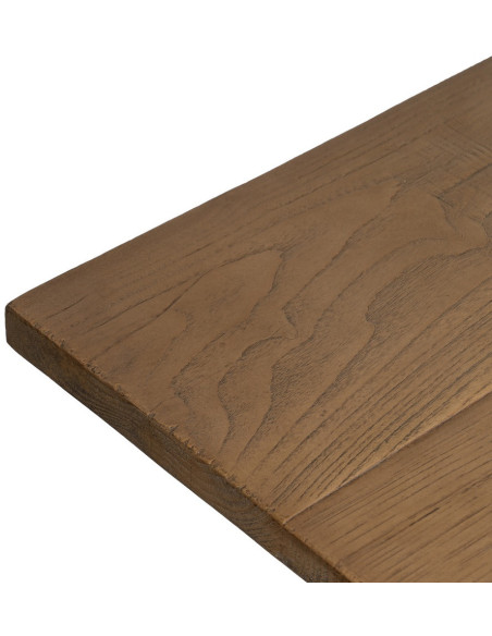 Grande Table à manger rustique chic Rectangulaire 12 personnes en Bois de chêne recyclé Marron Métal Noir Zuelia - 3