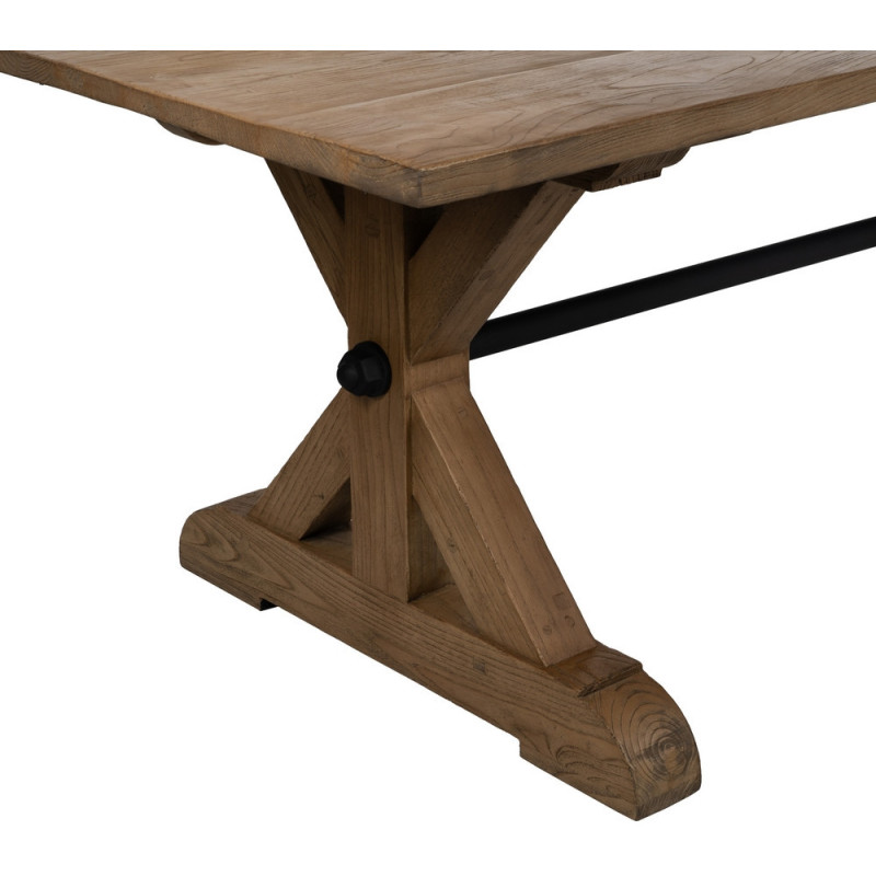 Grande Table à manger rustique chic Rectangulaire 12 personnes en Bois de chêne recyclé Marron Métal Noir Zuelia - 4