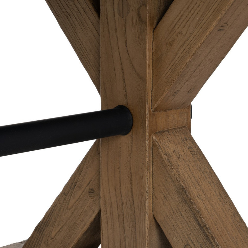 Grande Table à manger rustique chic Rectangulaire 12 personnes en Bois de chêne recyclé Marron Métal Noir Zuelia - 5