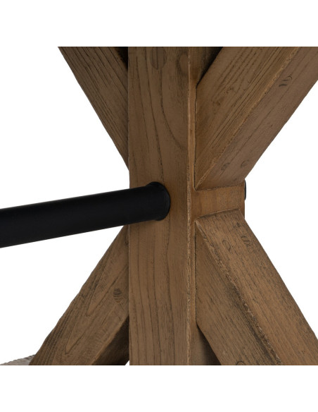 Grande Table à manger rustique chic Rectangulaire 12 personnes en Bois de chêne recyclé Marron Métal Noir Zuelia - 5