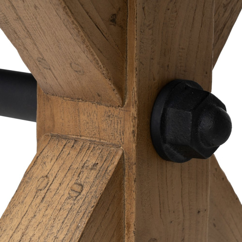 Grande Table à manger rustique chic Rectangulaire 12 personnes en Bois de chêne recyclé Marron Métal Noir Zuelia - 6