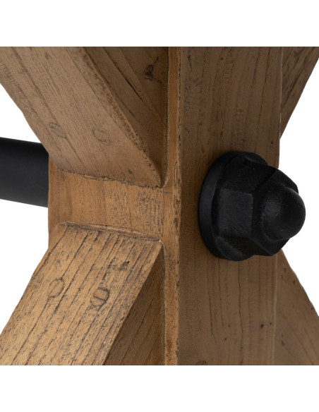 Grande Table à manger rustique chic Rectangulaire 12 personnes en Bois de chêne recyclé Marron Métal Noir Zuelia - 6