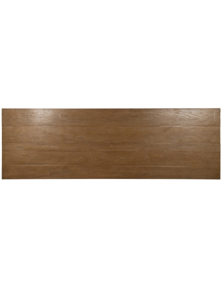 Grande Table à manger rustique chic Rectangulaire 12 personnes en Bois de chêne recyclé Marron Métal Noir Zuelia - 7