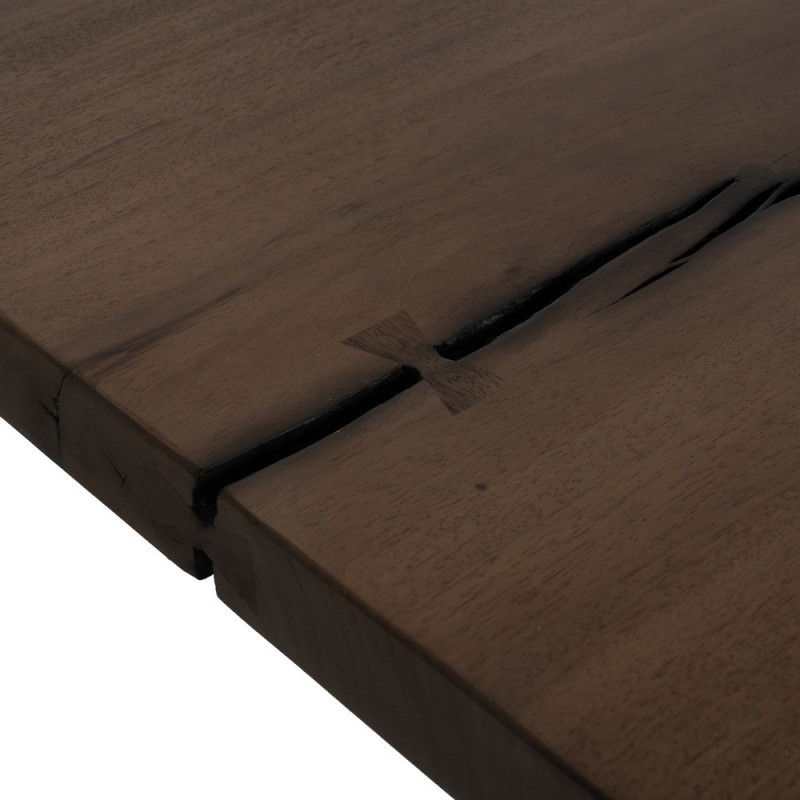 Grande Table à manger industrielle Rectangulaire 8 personnes en Bois de suar Marron Métal Noir Mirta - 4
