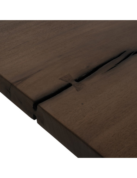 Grande Table à manger industrielle Rectangulaire 8 personnes en Bois de suar Marron Métal Noir Mirta - 4
