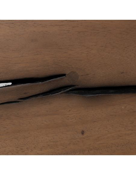 Grande Table à manger industrielle Rectangulaire 8 personnes en Bois de suar Marron Métal Noir Mirta - 7