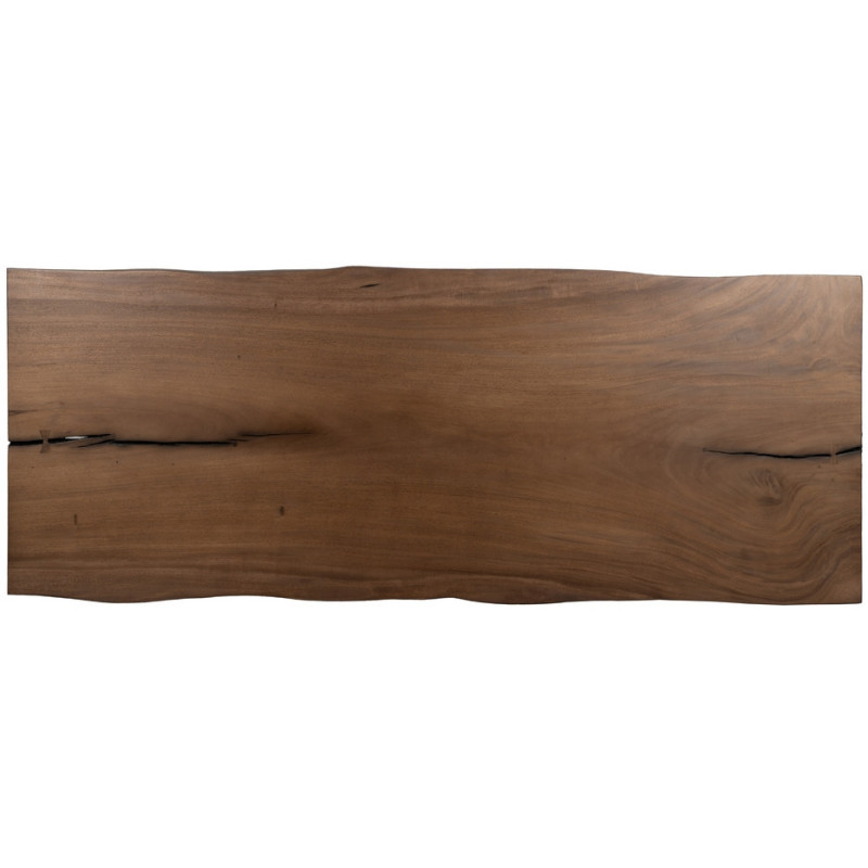 Grande Table à manger industrielle Rectangulaire 8 personnes en Bois de suar Marron Métal Noir Mirta - 8