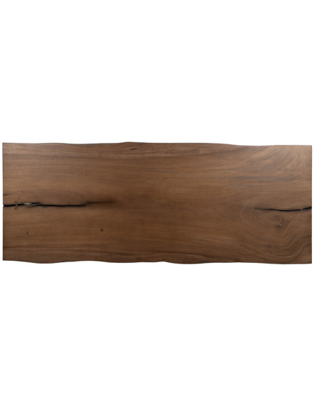 Grande Table à manger industrielle Rectangulaire 8 personnes en Bois de suar Marron Métal Noir Mirta - 8