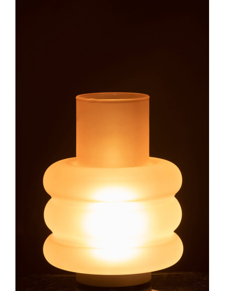 Lampe à poser Led Ring en Verre Rose - 4