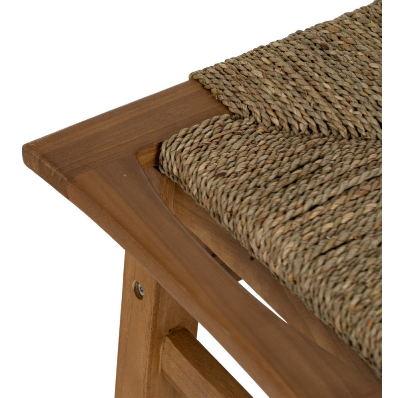 Tabouret moderne en Bois de teck Naturel Fibre de mendong Natural Woodwood - 3