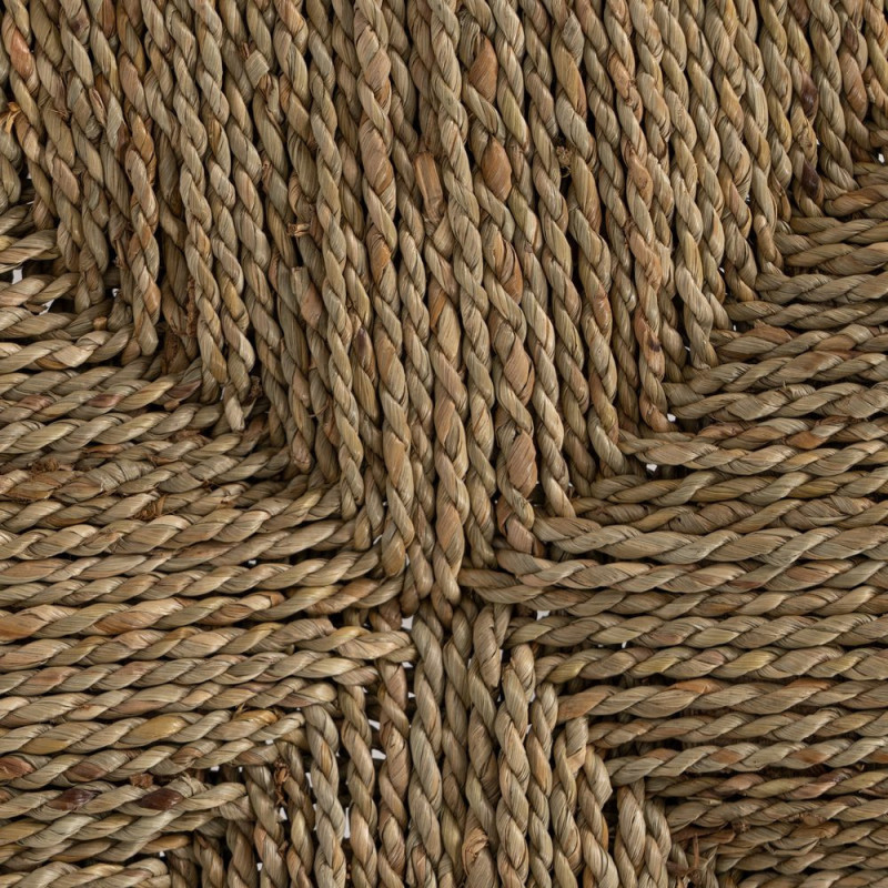 Tabouret moderne en Bois de teck Naturel Fibre de mendong Natural Woodwood - 6