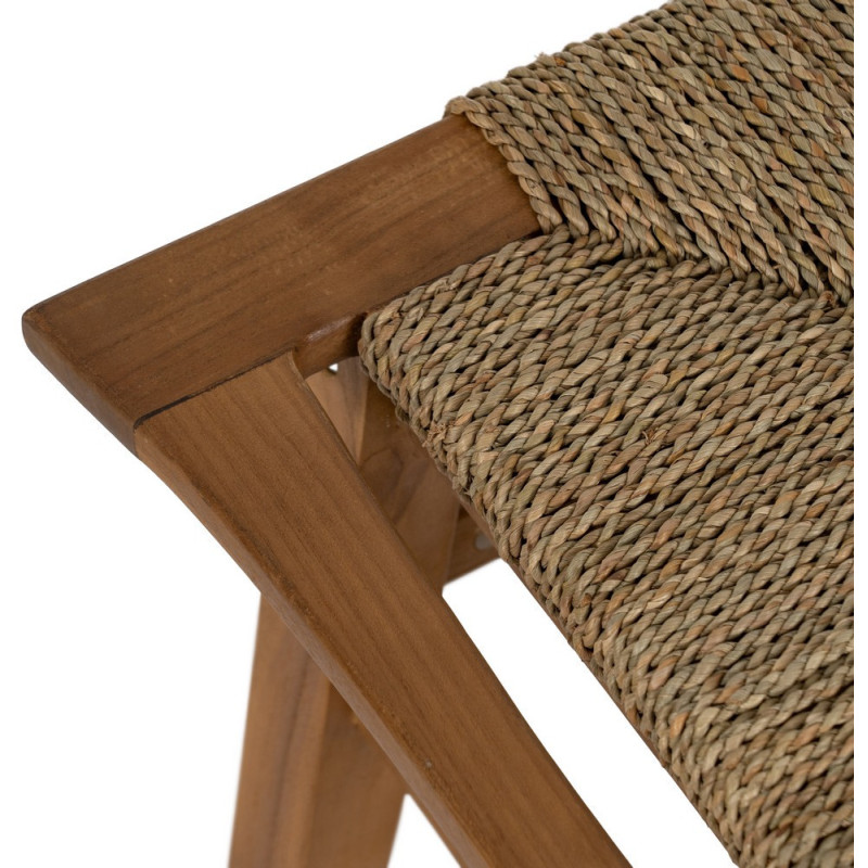 Banc en teck avec assise tressée 110 cm Woodwood Ixia - 3