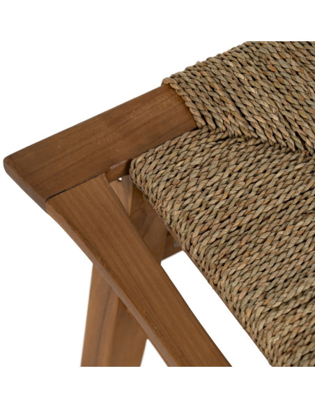 Banc en teck avec assise tressée 110 cm Woodwood Ixia - 3