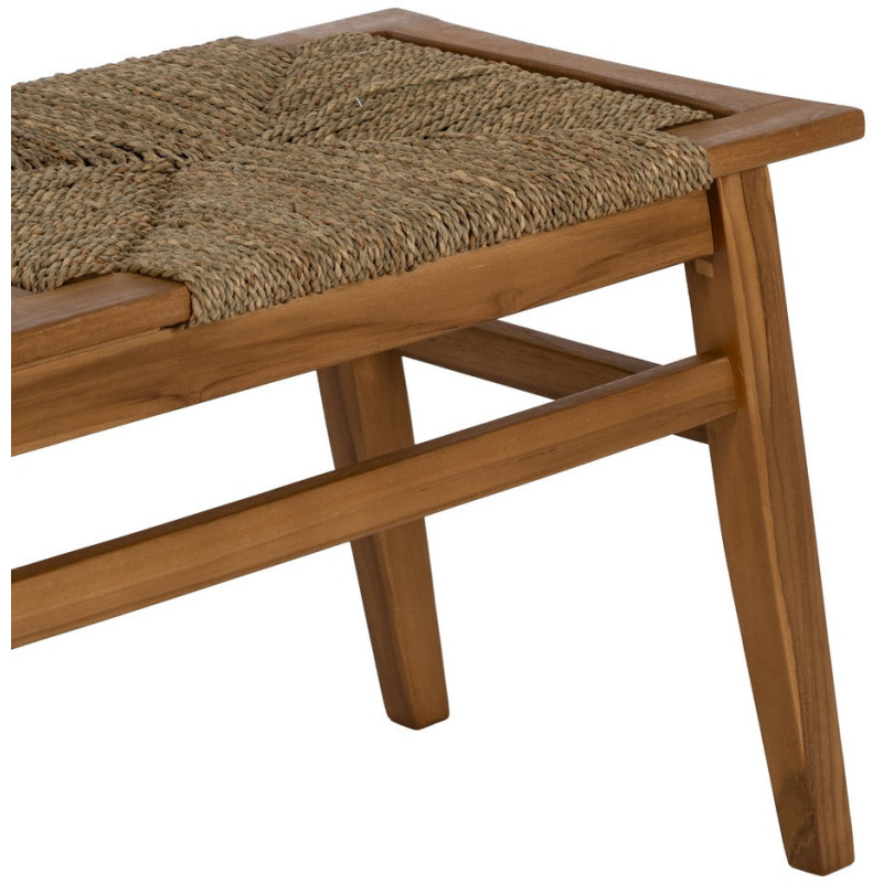 Banc en teck avec assise tressée 110 cm Woodwood Ixia - 4