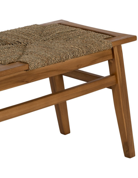 Banc en teck avec assise tressée 110 cm Woodwood Ixia - 4