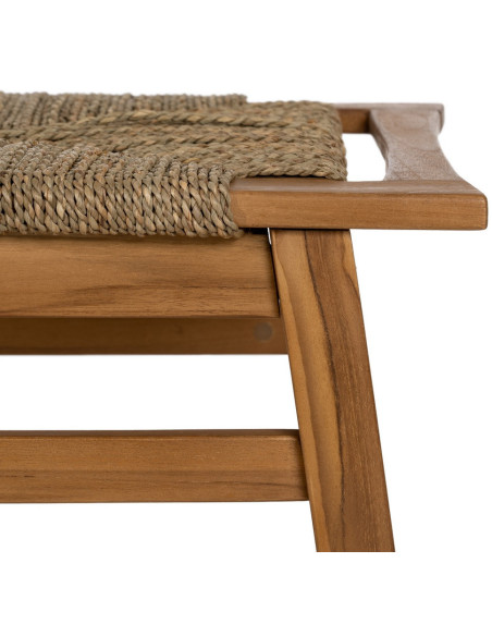 Banc en teck avec assise tressée 110 cm Woodwood Ixia - 7