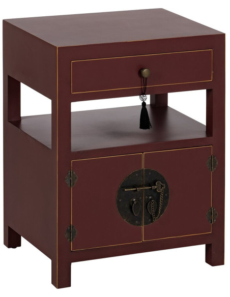 Chevet 2 portes 1 tiroir 1 étagère en Bois de sapin Tuile Oriente - 1