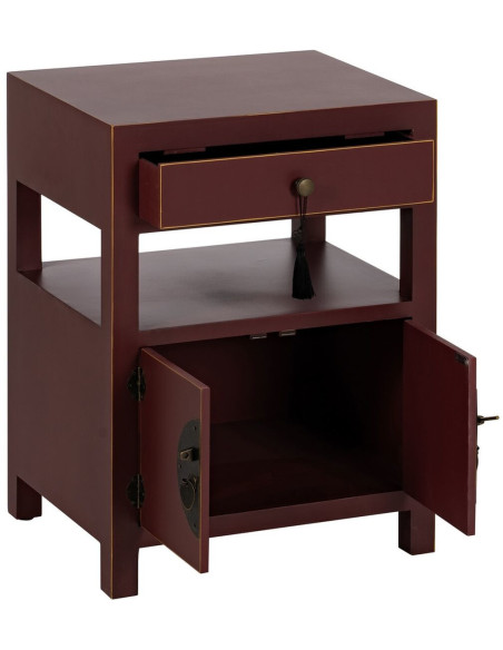 Chevet 2 portes 1 tiroir 1 étagère en Bois de sapin Tuile Oriente - 8