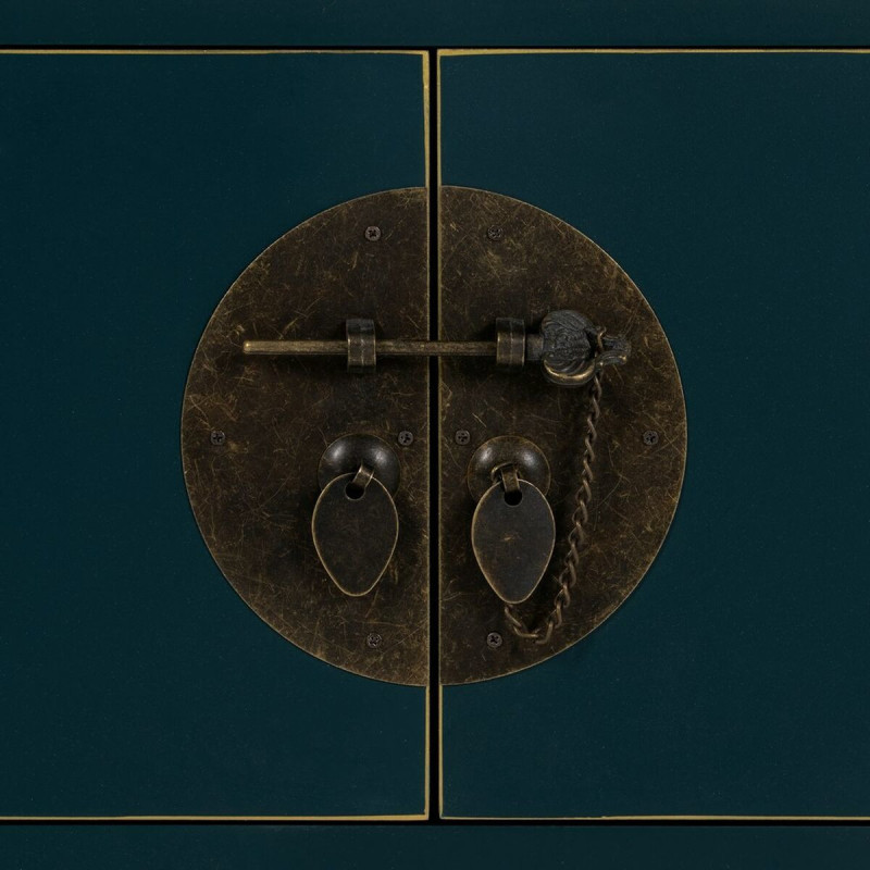 Chevet 2 portes 1 tiroir 1 étagère en Bois de sapin Bleu Oriente - 4