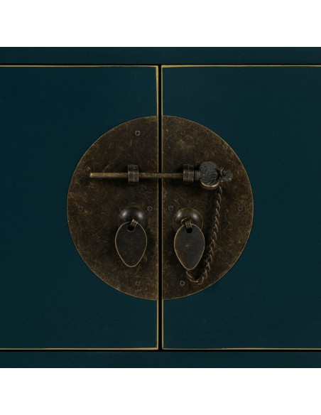 Chevet 2 portes 1 tiroir 1 étagère en Bois de sapin Bleu Oriente - 4