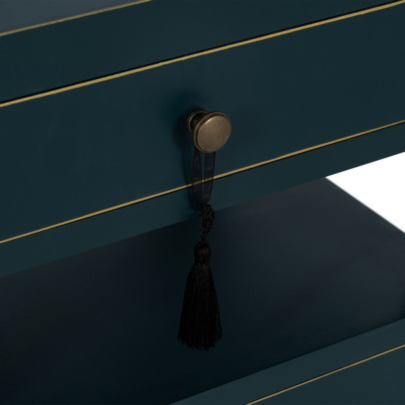 Chevet 2 portes 1 tiroir 1 étagère en Bois de sapin Bleu Oriente - 5