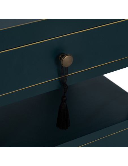 Chevet 2 portes 1 tiroir 1 étagère en Bois de sapin Bleu Oriente - 5