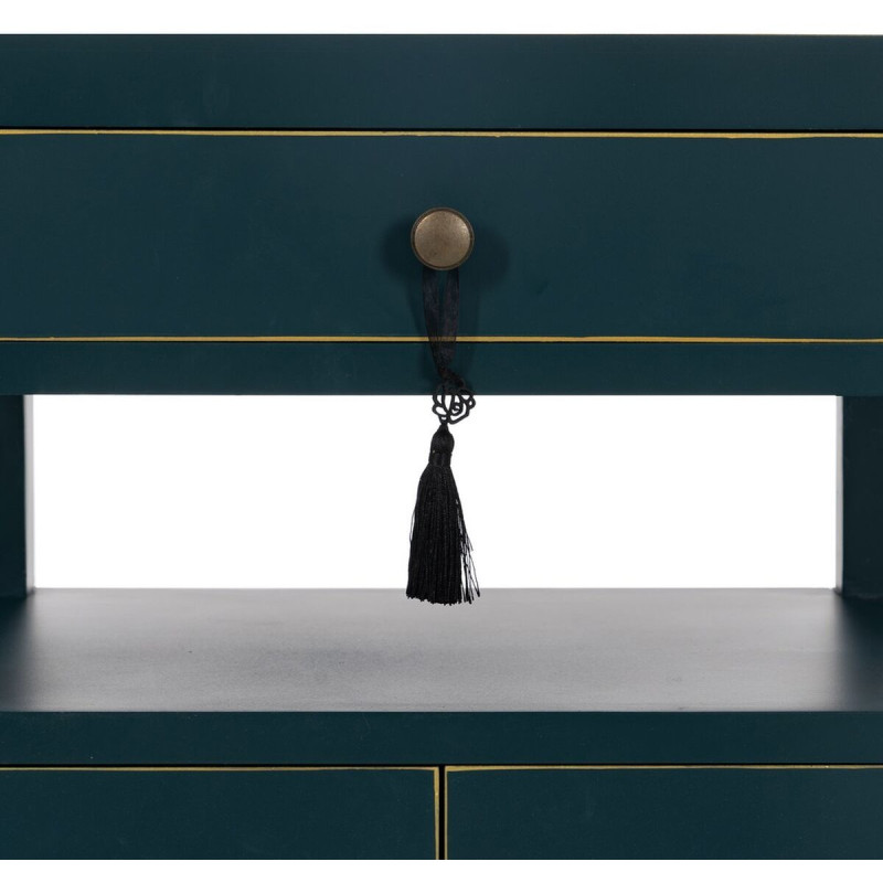 Chevet 2 portes 1 tiroir 1 étagère en Bois de sapin Bleu Oriente - 6