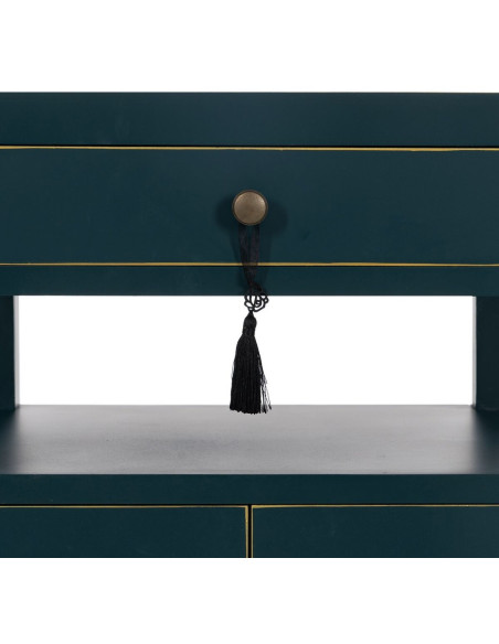 Chevet 2 portes 1 tiroir 1 étagère en Bois de sapin Bleu Oriente - 6