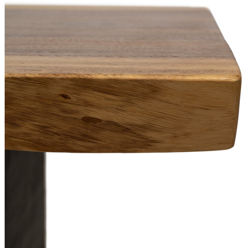 Grande Table basse rustique chic Rectangulaire en Bois de suar Naturel Métal Noir Amaya - 5