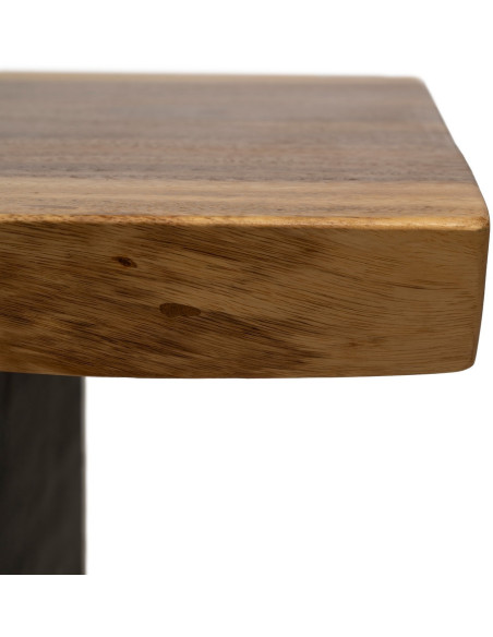Grande Table basse rustique chic Rectangulaire en Bois de suar Naturel Métal Noir Amaya - 5