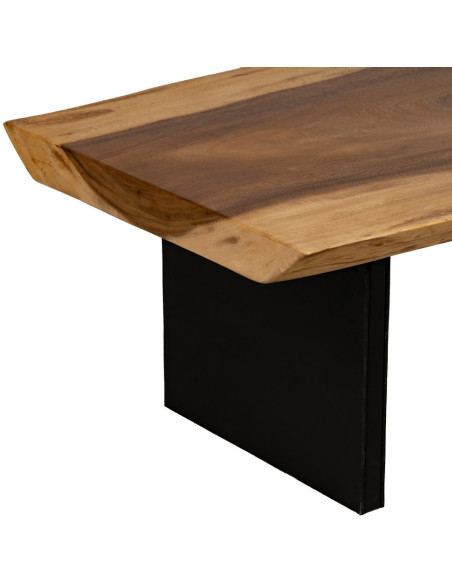 Grande Table basse rustique chic Rectangulaire en Bois de suar Naturel Métal Noir Amaya - 6