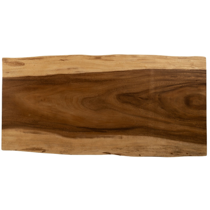 Grande Table basse rustique chic Rectangulaire en Bois de suar Naturel Métal Noir Amaya - 8