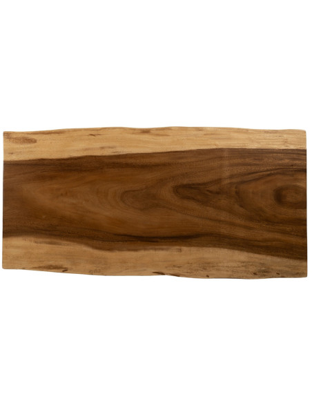 Grande Table basse rustique chic Rectangulaire en Bois de suar Naturel Métal Noir Amaya - 8