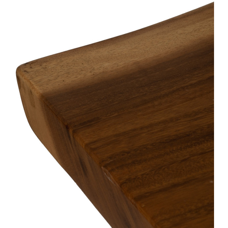 Grande Table à manger rustique chic Rectangulaire 8 personnes en Bois de suar Naturel Métal Noir Amaya - 3