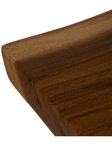 Grande Table à manger rustique chic Rectangulaire 8 personnes en Bois de suar Naturel Métal Noir Amaya - 3