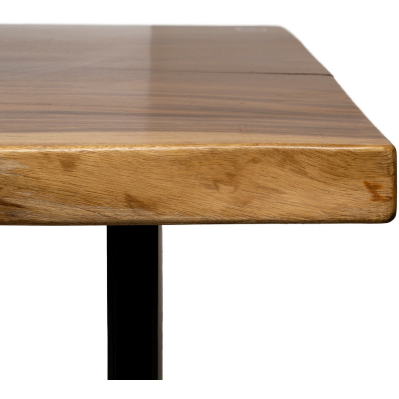 Grande Table à manger rustique chic Rectangulaire 8 personnes en Bois de suar Naturel Métal Noir Amaya - 6