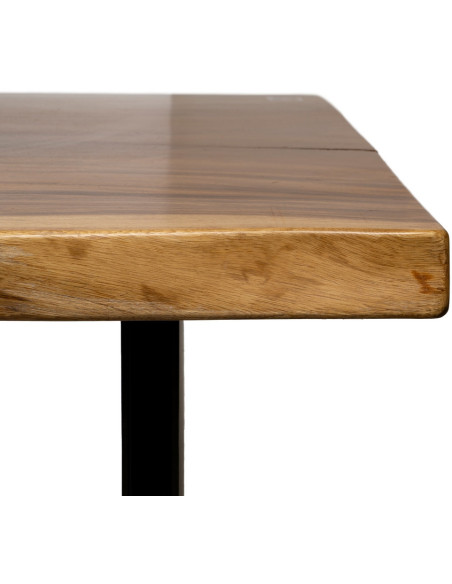 Grande Table à manger rustique chic Rectangulaire 8 personnes en Bois de suar Naturel Métal Noir Amaya - 6