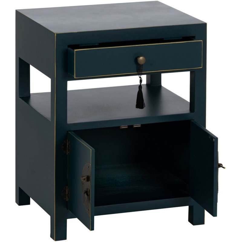 Chevet 2 portes 1 tiroir 1 étagère en Bois de sapin Bleu Oriente - 8