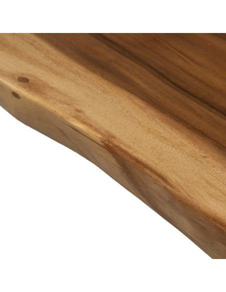 Grande Table à manger rustique chic Rectangulaire 8 personnes en Bois de suar Naturel Métal Noir Amaya - 7