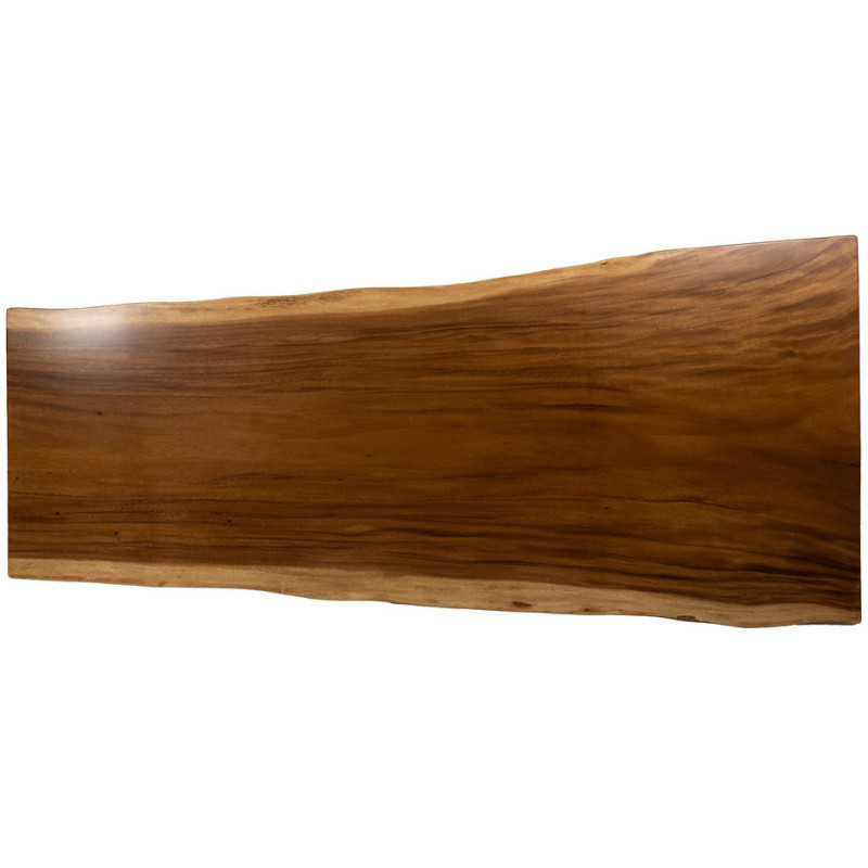 Grande Table à manger rustique chic Rectangulaire 8 personnes en Bois de suar Naturel Métal Noir Amaya - 8