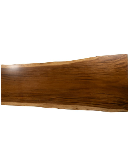 Grande Table à manger rustique chic Rectangulaire 8 personnes en Bois de suar Naturel Métal Noir Amaya - 8