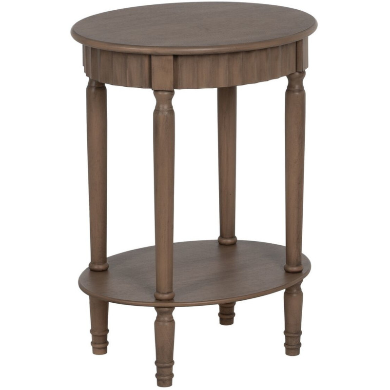 Table d'appoint Ovale 1 étagère en Bois de pin Marron Margy - 1