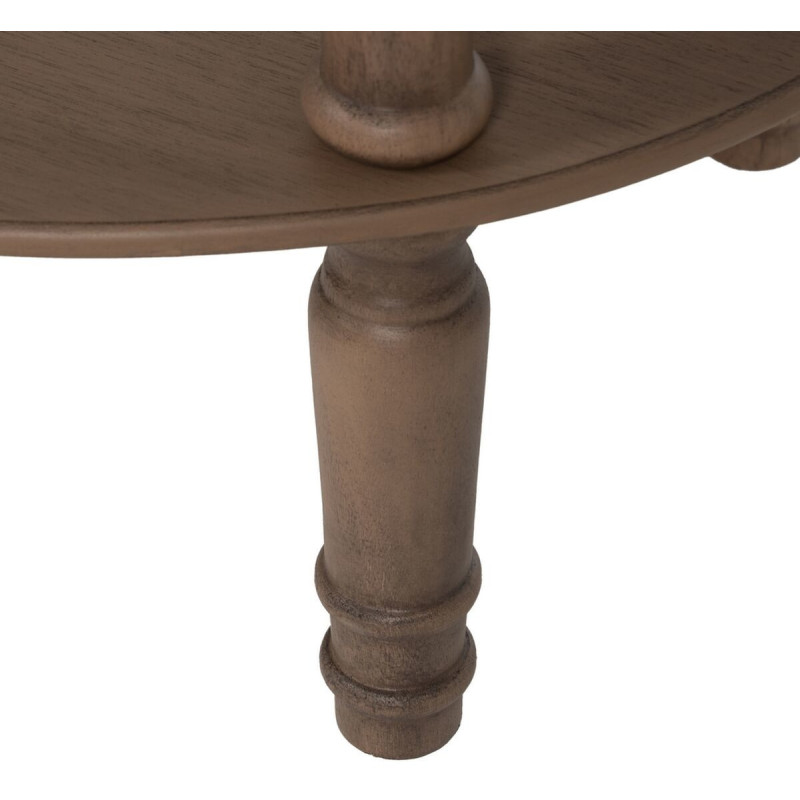 Table d'appoint Ovale 1 étagère en Bois de pin Marron Margy - 4