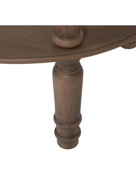 Table d'appoint Ovale 1 étagère en Bois de pin Marron Margy - 4