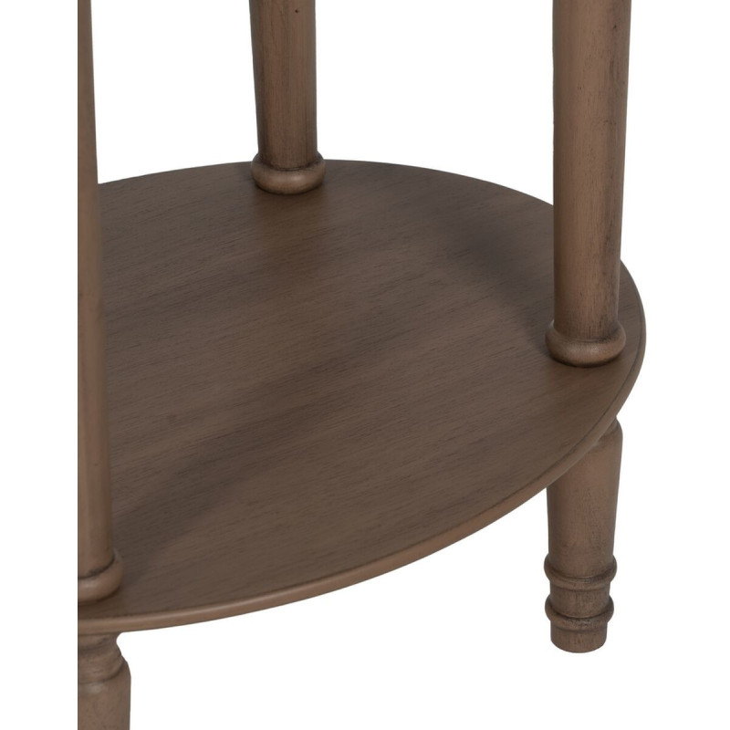 Table d'appoint Ovale 1 étagère en Bois de pin Marron Margy - 5