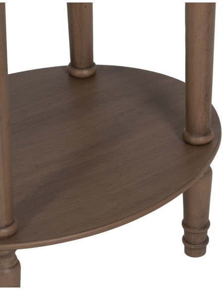 Table d'appoint Ovale 1 étagère en Bois de pin Marron Margy - 5
